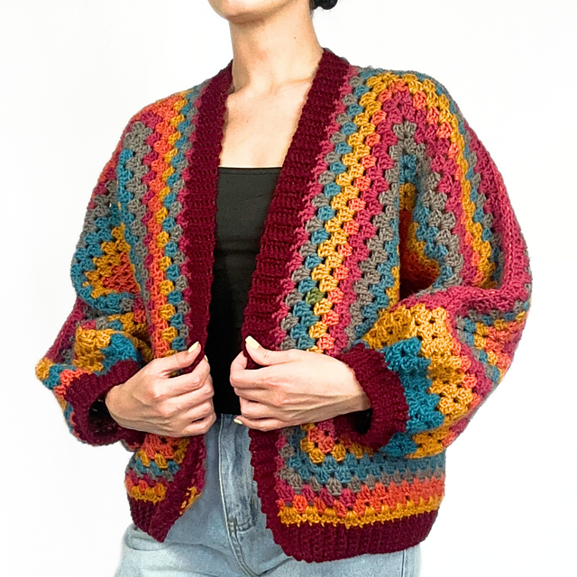 Easy Granny Hexagon Cardigan Crochet Pattern – LetCrochet