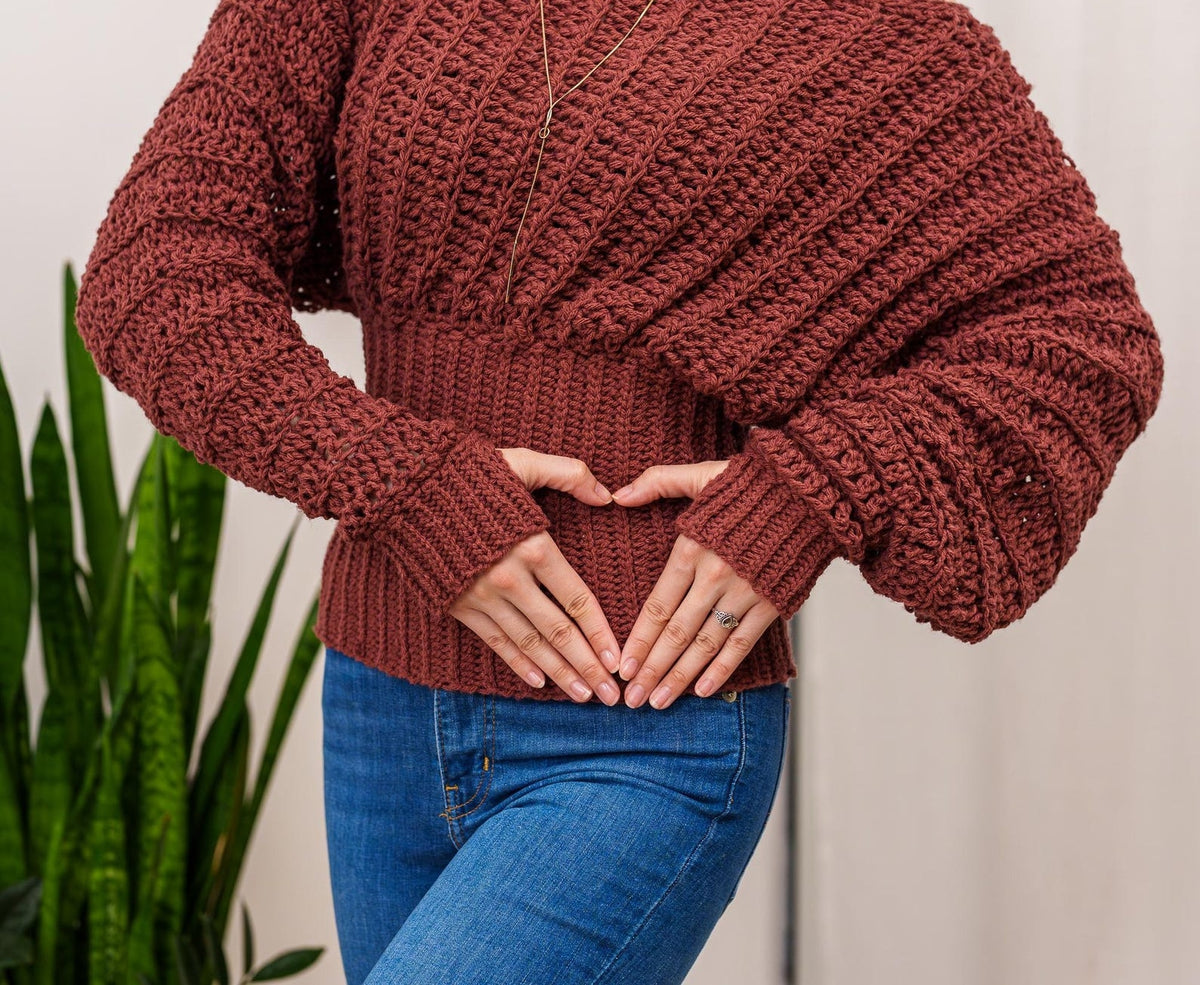 Easy Off Shoulder Batwing Sweater Crochet Pattern