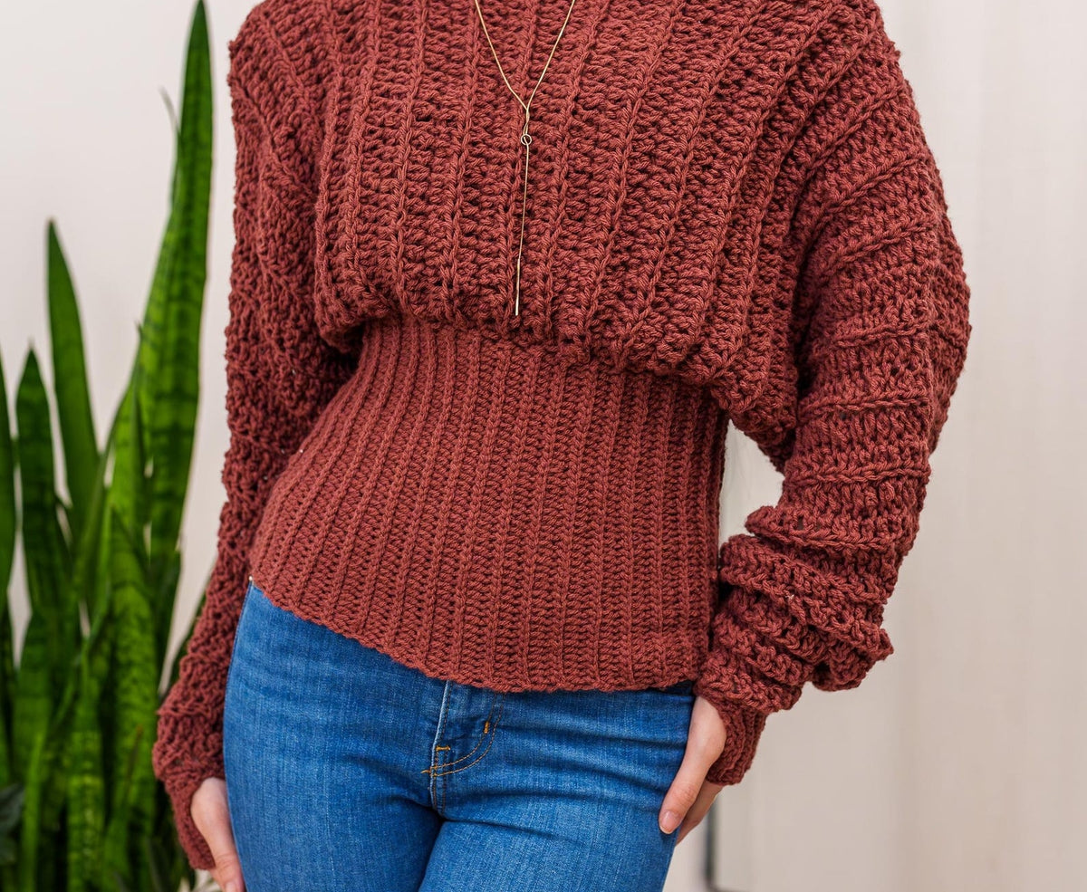 Easy Off Shoulder Batwing Sweater Crochet Pattern
