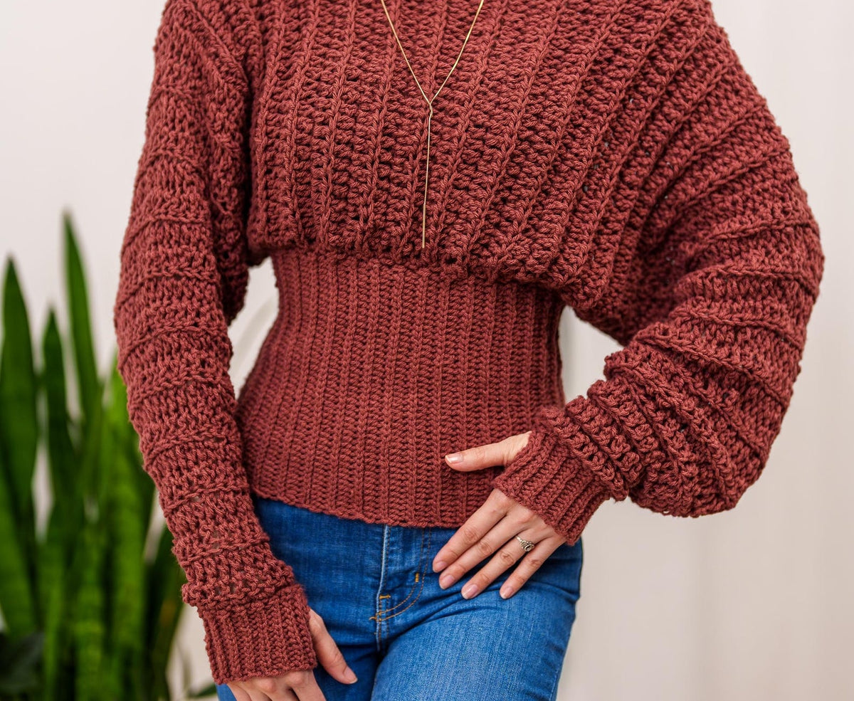 Easy Off Shoulder Batwing Sweater Crochet Pattern