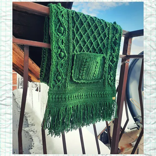 Textured Pocket Shawl Crochet Pattern
